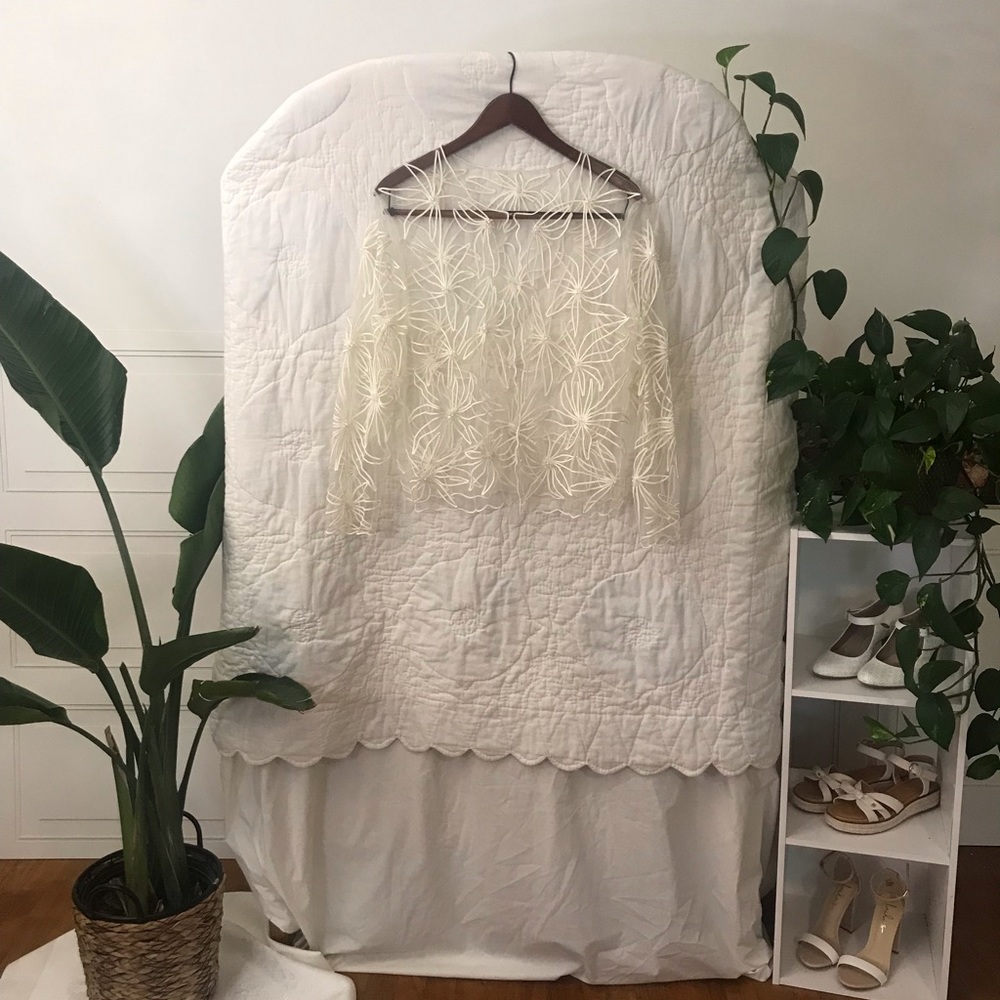 Vintage White Floral Lace Cardigan 🤍